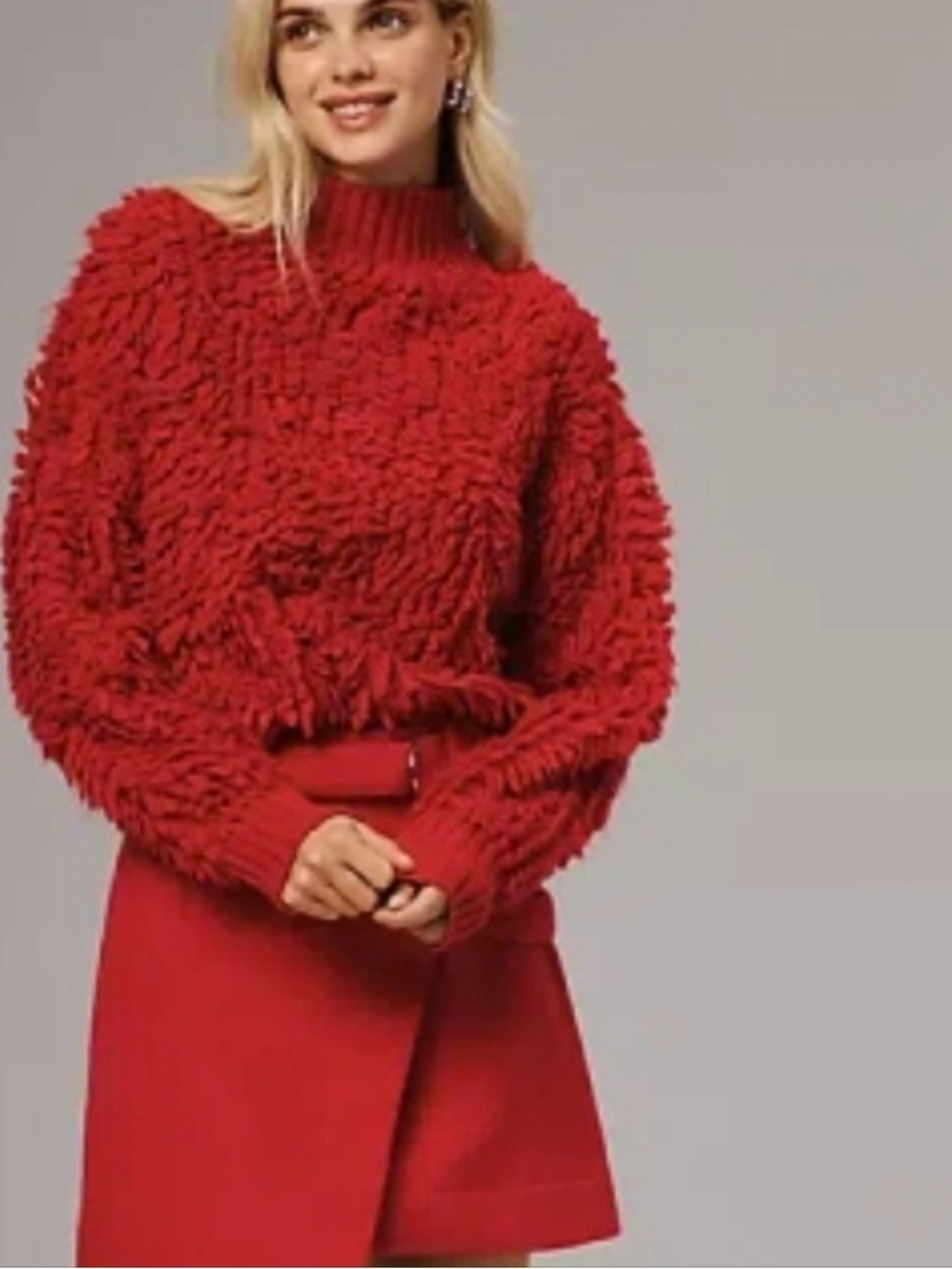 Maeve Mock Neck Loop Stitch Sweater - Anthropologie